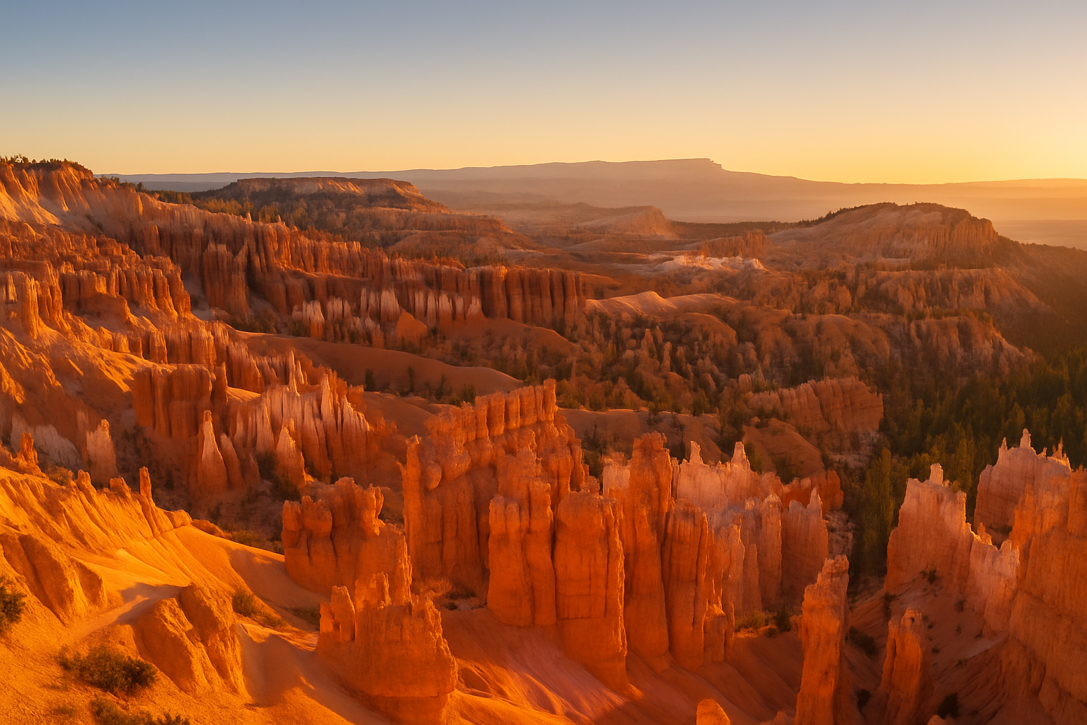 Bryce Canyon hoodoos at sunrise