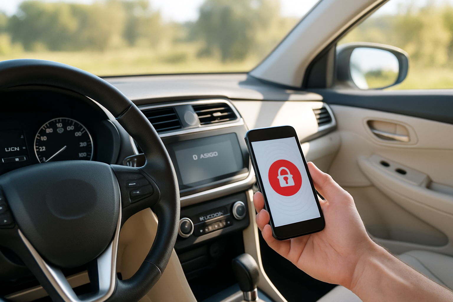 A clean rental car odometer and a smartphone showing a payment hold