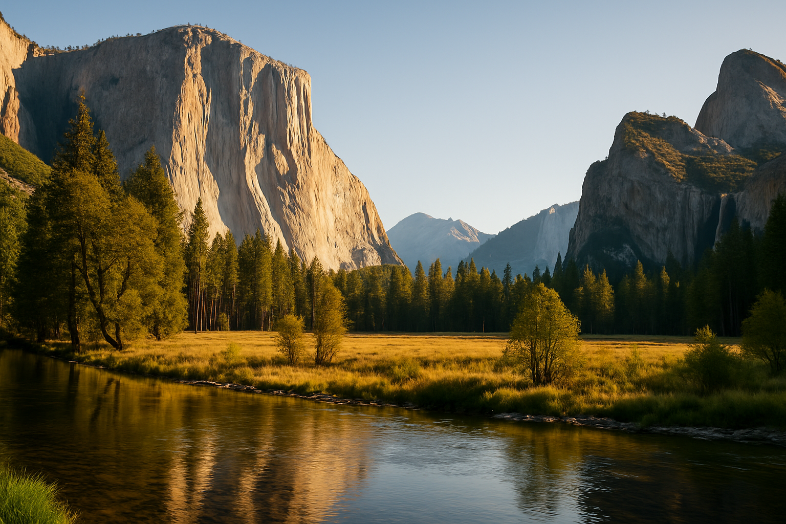 Yosemite Valley with granite cliffs