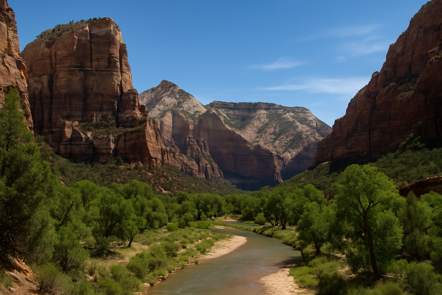 Zion National Park canyon and cliffs