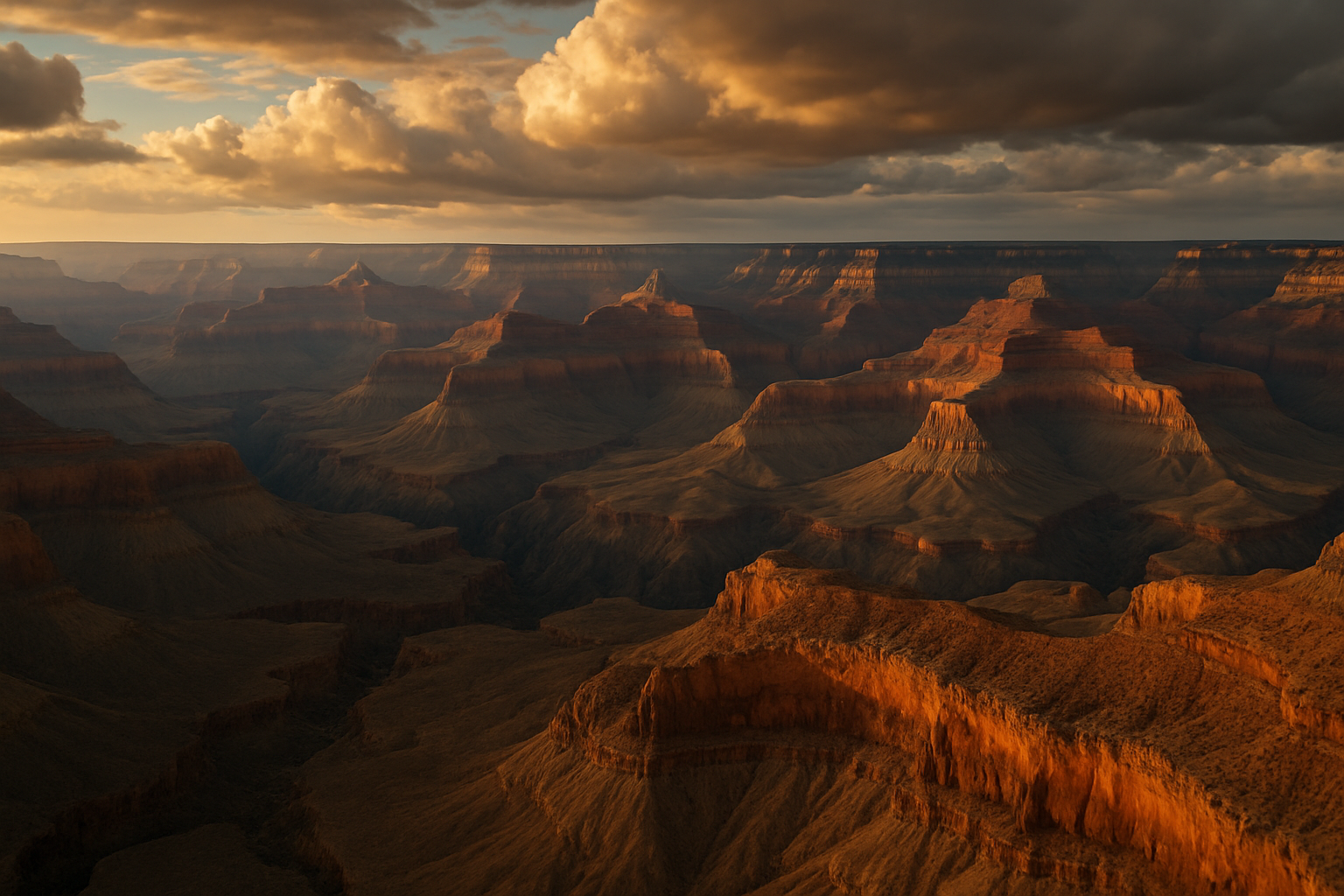 Grand Canyon vista at golden hour
