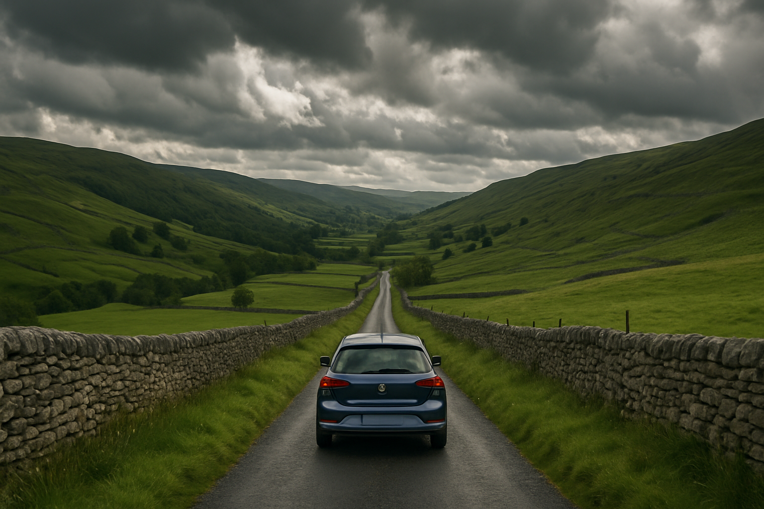 Driving through the Yorkshire Dales from Leeds