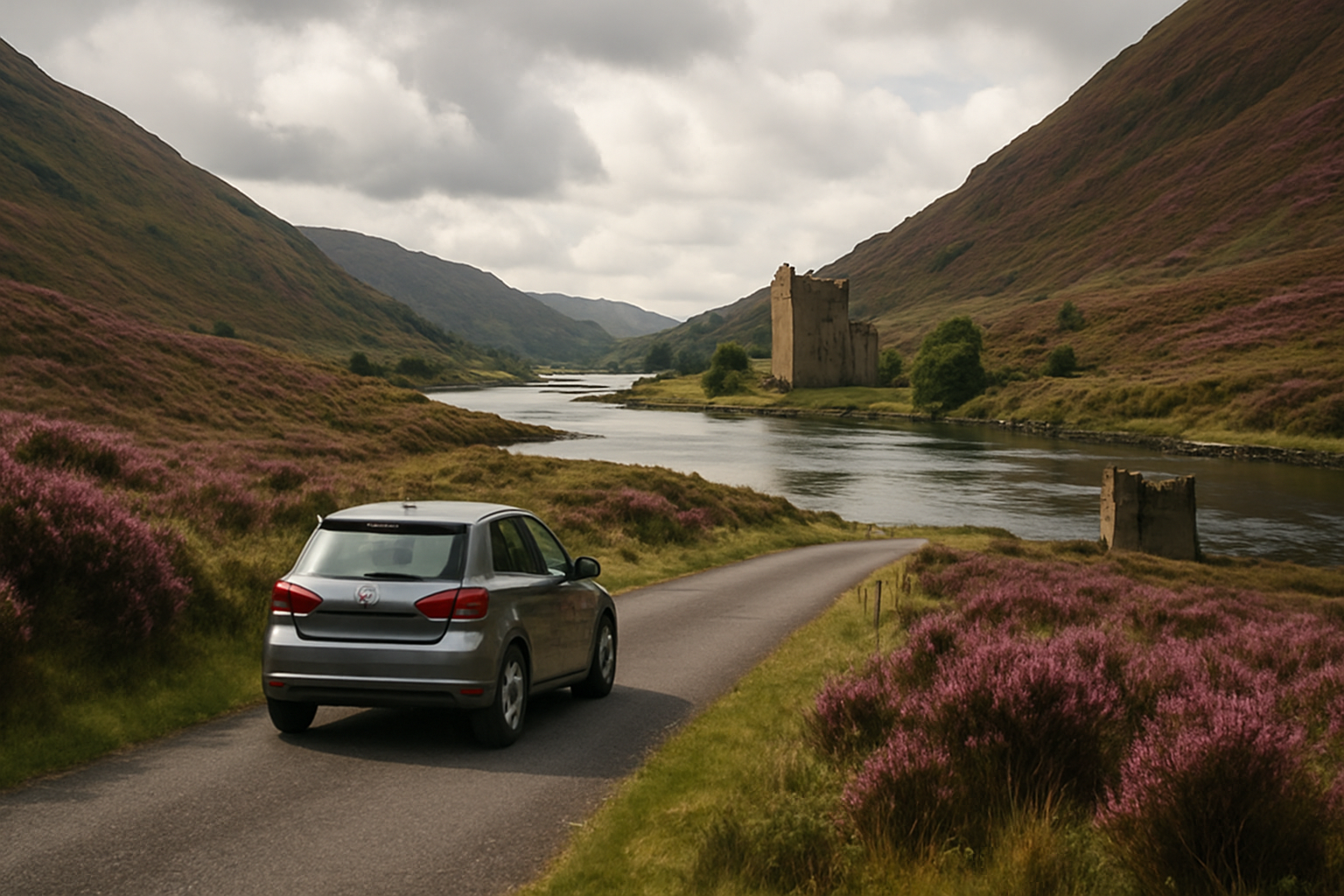 Driving through Royal Deeside from Aberdeen