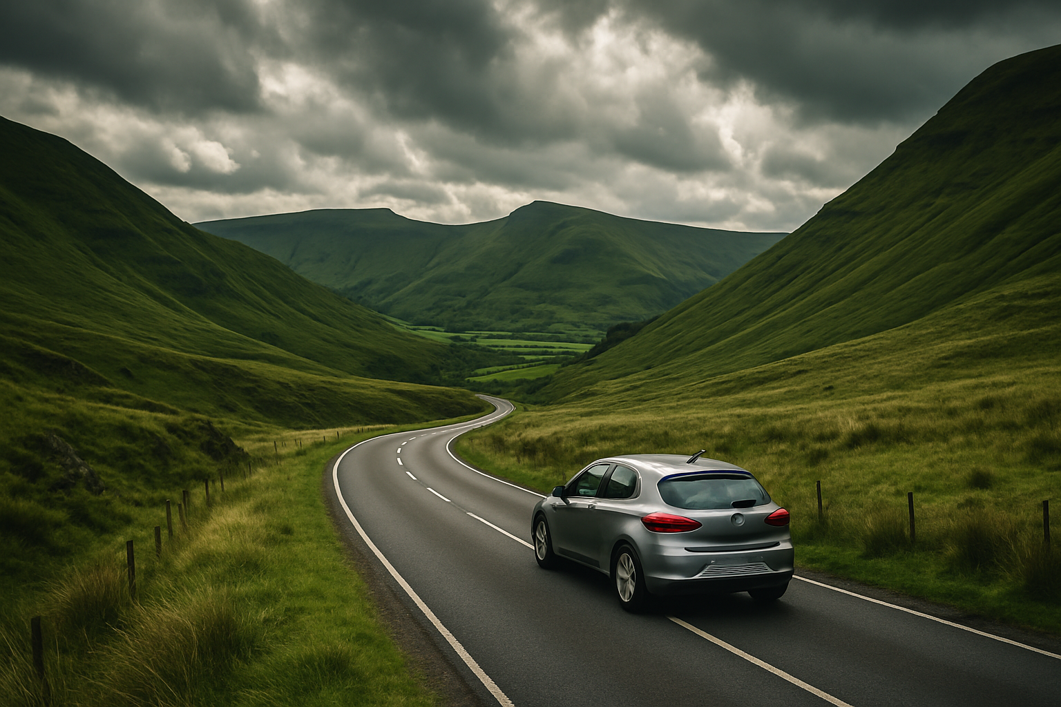 Driving through the Brecon Beacons from Cardiff